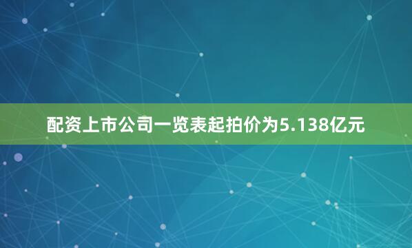 配资上市公司一览表起拍价为5.138亿元